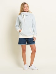 Brakeburn Blue Textured Stripe Elise 100% Cotton Hoodie - Image 5 of 6