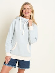 Brakeburn Blue Textured Stripe Elise 100% Cotton Hoodie - Image 6 of 6