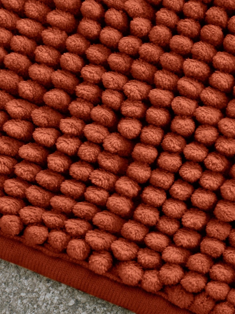 Catherine Lansfield Terracotta Bobble Bathmat - Image 2 of 3