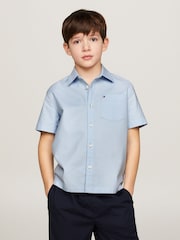 Tommy Hilfiger Blue Solid Oxford Shirt - Image 1 of 5