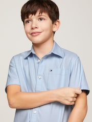 Tommy Hilfiger Blue Solid Oxford Shirt - Image 4 of 5