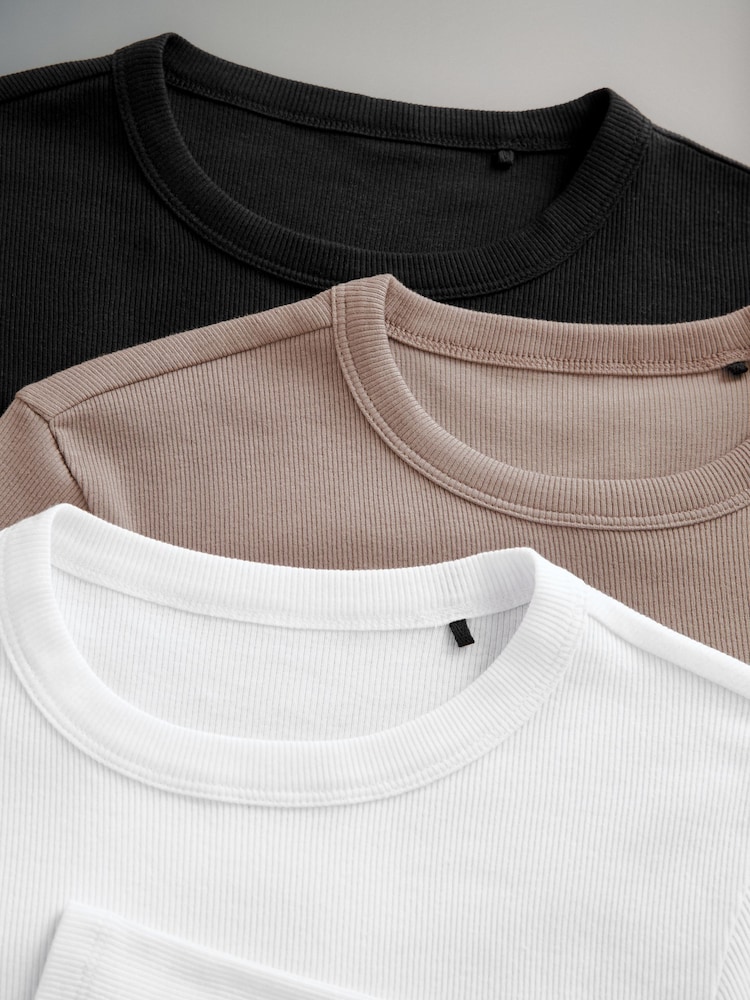 The Set – 3er-Pack gerippte Langarm-T-Shirts - Bild 15 von 15 The Set – 3er-Pack gerippte Langarm-T-Shirts - Bild 15 von 15