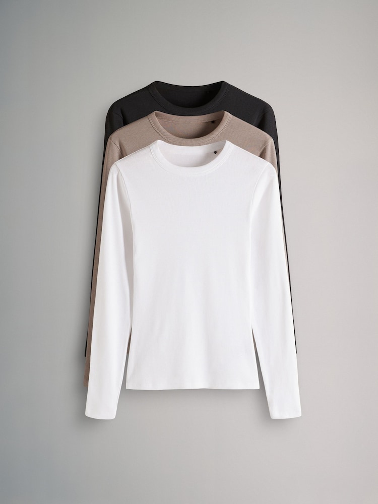 The Set – 3er-Pack gerippte Langarm-T-Shirts - Bild 2 von 15 The Set – 3er-Pack gerippte Langarm-T-Shirts - Bild 2 von 15