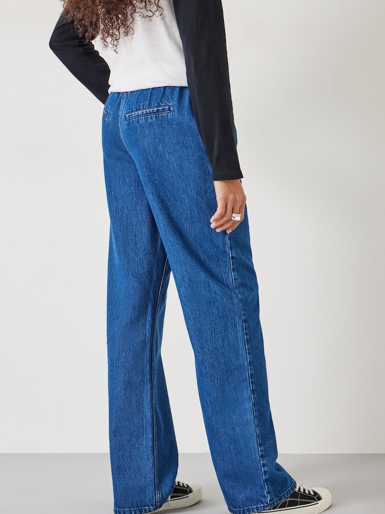 Hush Blue Slouchy Tie Waist Jeans - Image 2 of 5
