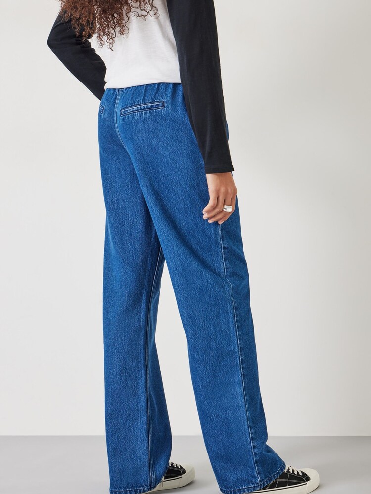 Hush Blue Slouchy Tie Waist Jeans - Image 2 of 5 Hush Blue Slouchy Tie Waist Jeans - Image 2 of 5