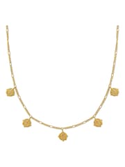 Orelia London 18k Gold Plating Multi Coin Figaro Drop Necklace - Image 1 of 2