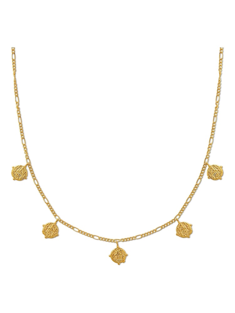 Orelia London 18k Gold Plating Multi Coin Figaro Drop Necklace - Image 1 of 2