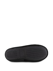 Totes Black Mens Isotoner Real Suede Mules Slippers - Image 5 of 5