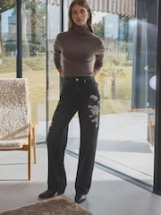 بني محايد - من Mole - 100% Merino Wool Premium High Roll Neck Knitted Jumper - صورة 2 من 7