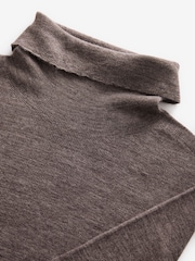 بني محايد - من Mole - 100% Merino Wool Premium High Roll Neck Knitted Jumper - صورة 6 من 7