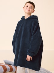 Navy Blue Fleece Hooded Blanket (3-16yrs) - Image 1 of 7
