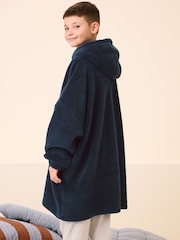 Navy Blue Fleece Hooded Blanket (3-16yrs) - Image 2 of 7