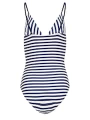 Long Tall Sally Blue Stripe V-Neck Swimsuit - Image 6 of 6