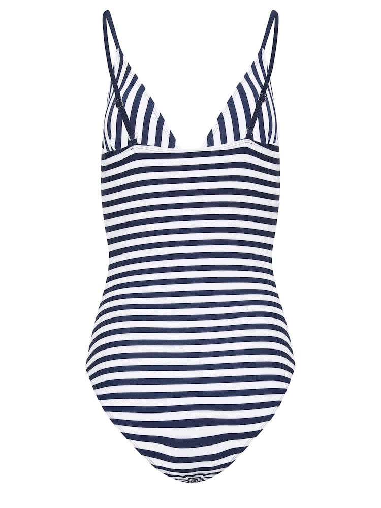 Long Tall Sally Blue Stripe V-Neck Swimsuit - Image 6 of 6