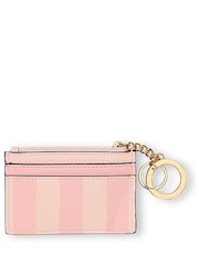 Victoria's Secret Iconic Stripe Pink Card Case Keyring - Image 1 of 3