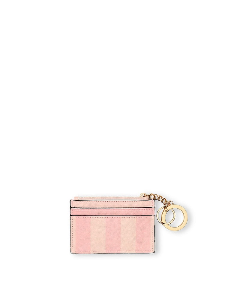 Victoria's Secret Iconic Stripe Pink Card Case Keyring - Image 2 of 3