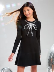Lipsy Knitted Fundă Embellished Rochie (5-16ani) - Image 1 of 4