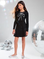 Lipsy Knitted Fundă Embellished Rochie (5-16ani) - Image 3 of 4