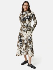 Jigsaw Natural Floral Echo Ruched Dress - Image 1 of 6