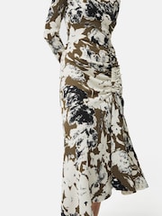 Jigsaw Natural Floral Echo Ruched Dress - Image 3 of 6