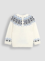 JoJo Maman Bébé Ecru Penguin Christmas Penguin Fair Isle Pattern Jumper - Image 2 of 3