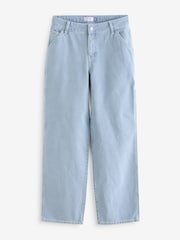 Blue Stripe 100% Cotton Cargo Wide Leg Jeans - Image 2 of 2