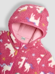 JoJo Maman Bébé Pink Unicorn Teddy Fleece - Image 3 of 3
