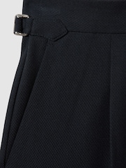 Reiss Navy Bridge Tapered Trousers with Turn-Ups - Image 5 of 5