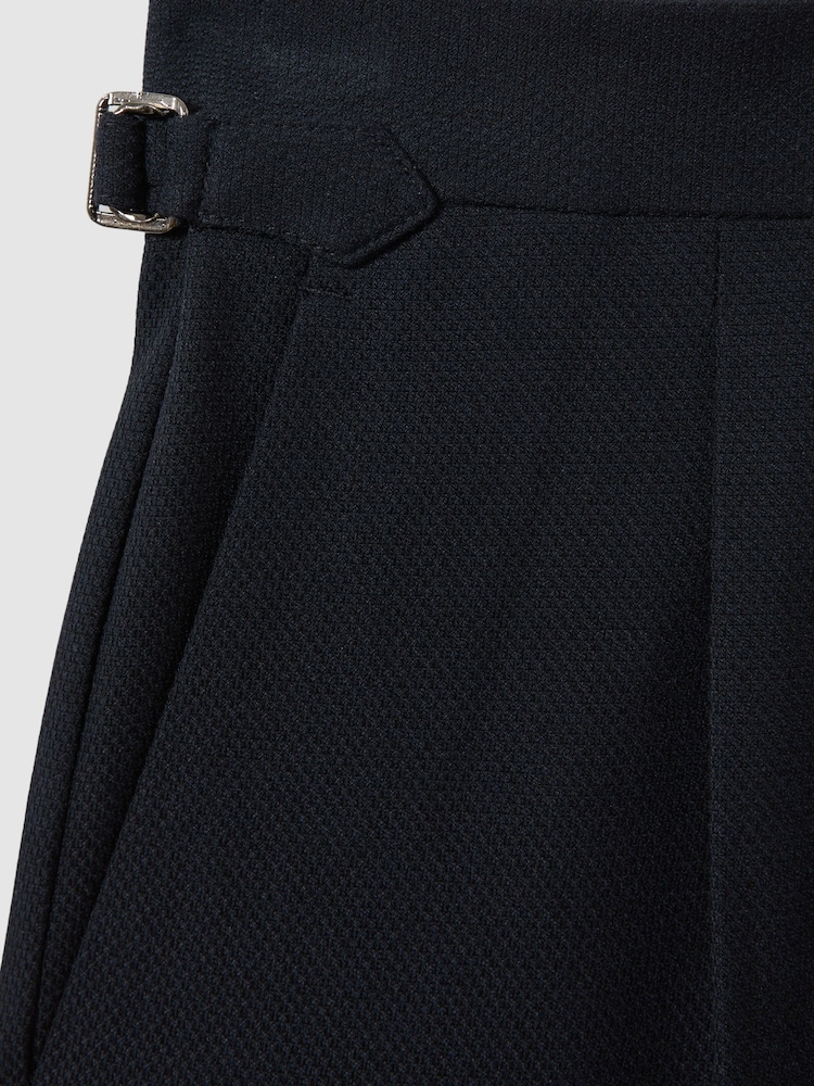 Reiss Navy Bridge Tapered Trousers with Turn-Ups - Image 5 of 5