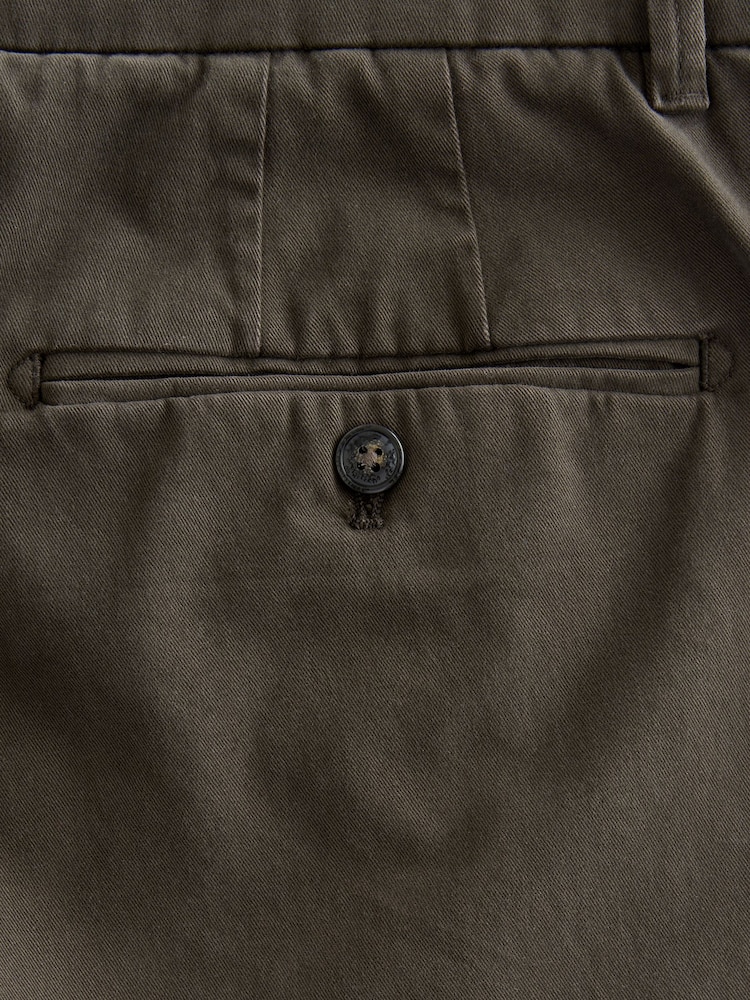 Dark Brown Slim Fit Premium Soft Touch Chino Trousers - Image 10 of 11