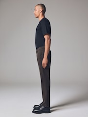Dark Brown Slim Fit Premium Soft Touch Chino Trousers - Image 3 of 11