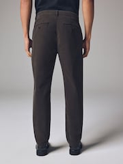Dark Brown Slim Fit Premium Soft Touch Chino Trousers - Image 4 of 11