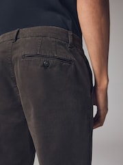 Dark Brown Slim Fit Premium Soft Touch Chino Trousers - Image 6 of 11