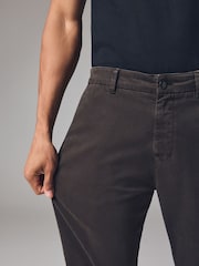 Dark Brown Slim Fit Premium Soft Touch Chino Trousers - Image 7 of 11