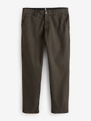 Dark Brown Slim Fit Premium Soft Touch Chino Trousers - Image 8 of 11