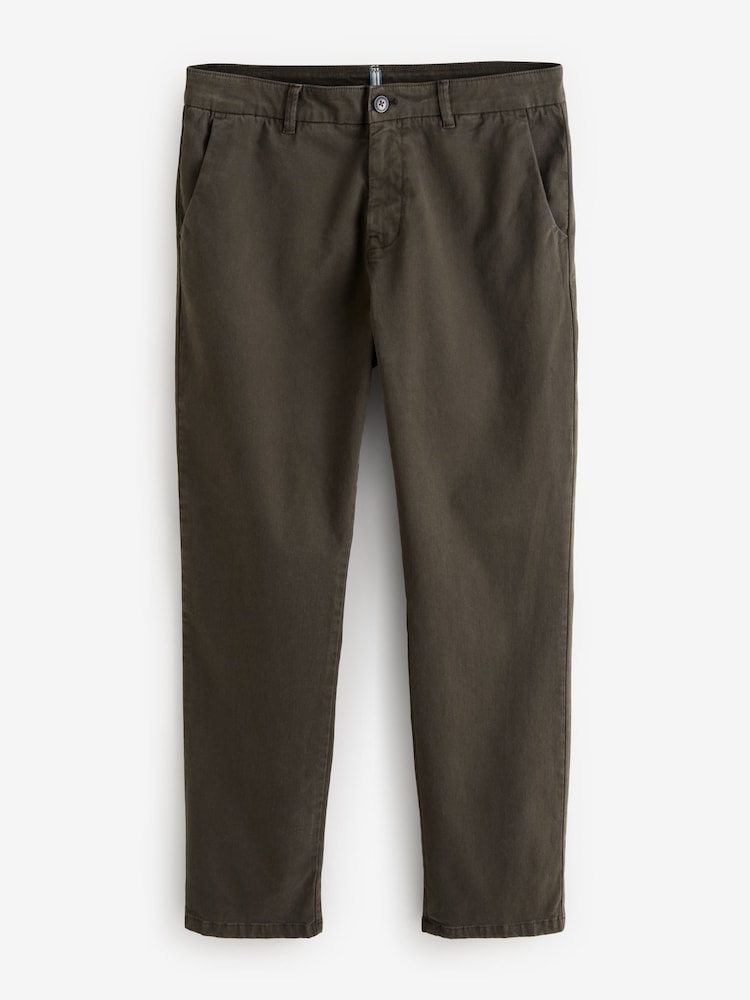 Dark Brown Slim Fit Premium Soft Touch Chino Trousers - Image 8 of 11