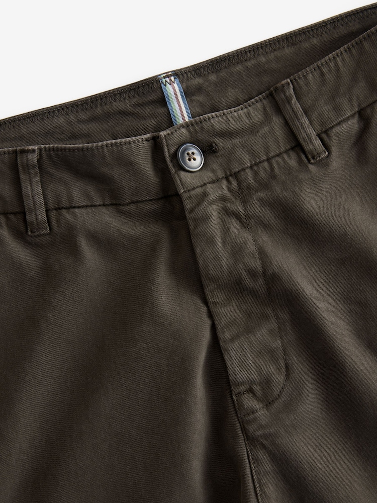 Dark Brown Slim Fit Premium Soft Touch Chino Trousers - Image 9 of 11