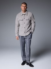 Light Grey Signature Wool Blend Shacket with Cashmere - Image 2 of 8