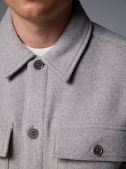 Light Grey Signature Wool Blend Shacket with Cashmere - Image 4 of 8