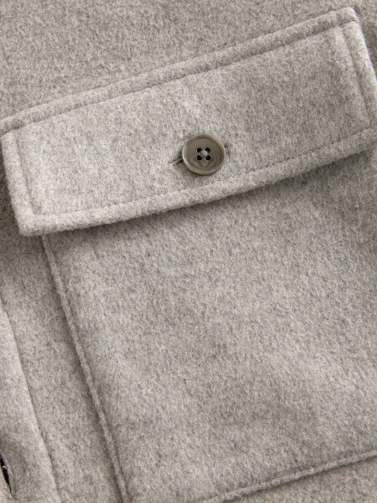 Hellgrau - Signature Wool Blend Shacket with Cashmere - Bild 8 von 8 Hellgrau - Signature Wool Blend Shacket with Cashmere - Bild 8 von 8