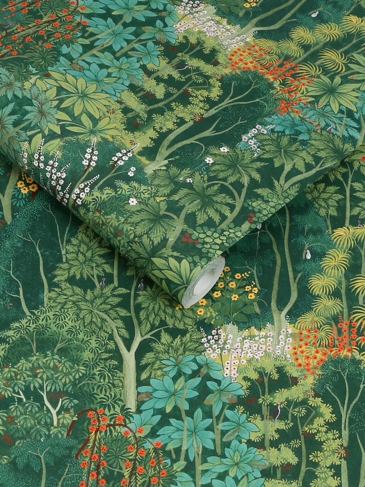 Graham & Brown Green New Eden Emerald Wallpaper Sample - Image 3 of 3