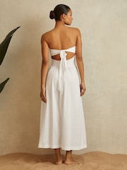 Reiss White Yara Removable Strap Jersey Beach Dress - Image 4 of 5