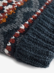 Navy Blue Fairisle Pattern Pom Hat (3mths-16yrs) - Image 2 of 3