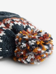 Navy Blue Fairisle Pattern Pom Hat (3mths-16yrs) - Image 3 of 3