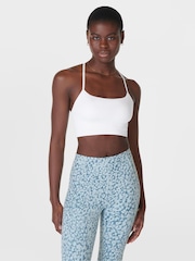 Sweaty Betty White/Silver Spirit Restored Seamless Yoga Bra - Image 1 of 7
