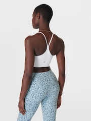 Sweaty Betty White/Silver Spirit Restored Seamless Yoga Bra - Image 2 of 7