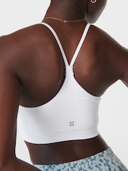 Sweaty Betty White/Silver Spirit Restored Seamless Yoga Bra - Image 5 of 7
