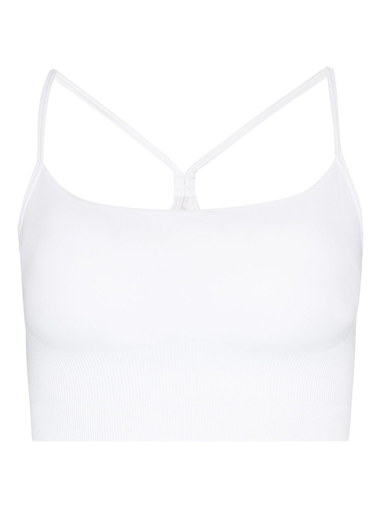 Sweaty Betty White/Silver Spirit Restored Seamless Yoga Bra - Image 7 of 7