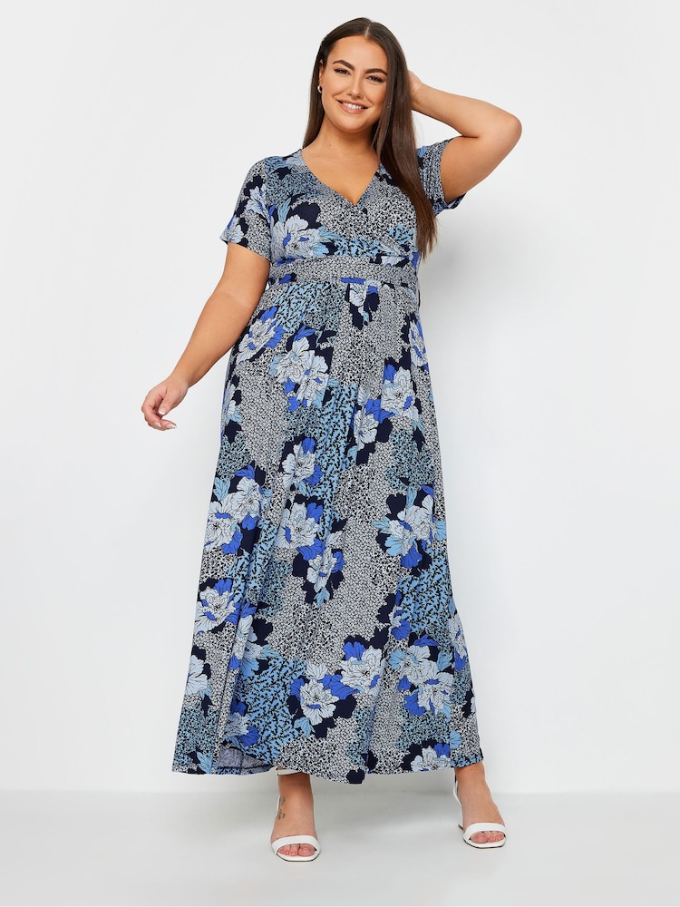 Blue Wrap Maxi Dress - Image 1 of 4