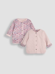 JoJo Maman Bébé Berry Butterfly Quilted Reversible Jacket - Image 1 of 4